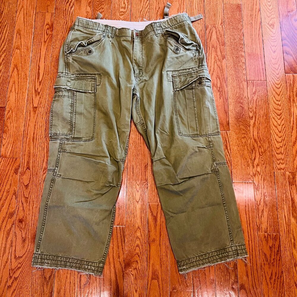 VTG Polo Ralph Lauren Military Cargo Paratrooper Heavyweight Pants Size 42x30
